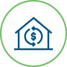 Image of home with refinance symbol